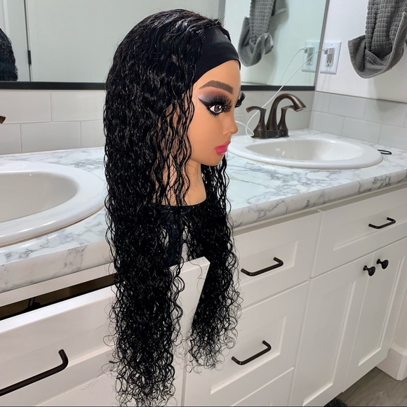 100%Human Hair Brazilian Water Wave Headband Wig - Picture 8 of 16